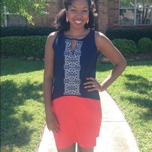 Color block A-line dress